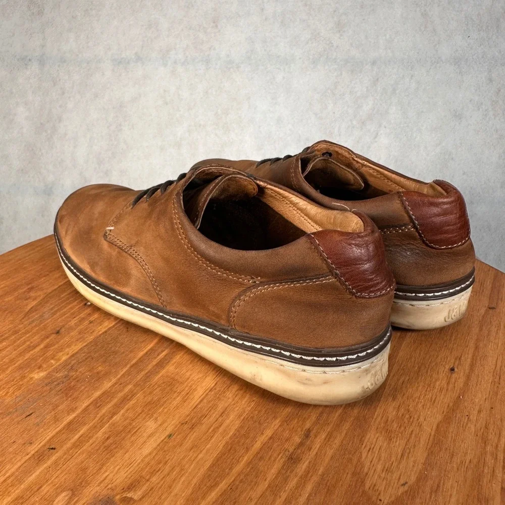 Johnston & Murphy McGuffey Derby Mens 9.5 Brown Good Nubuck Plain Toe Shoes